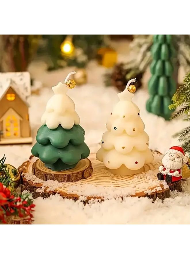 قالب سيليكون شجرة عيد الميلاد الكريمي لصنع الشموع المعطرة DIY راتنج الايبوكسي ديكور العطلات - Image 5